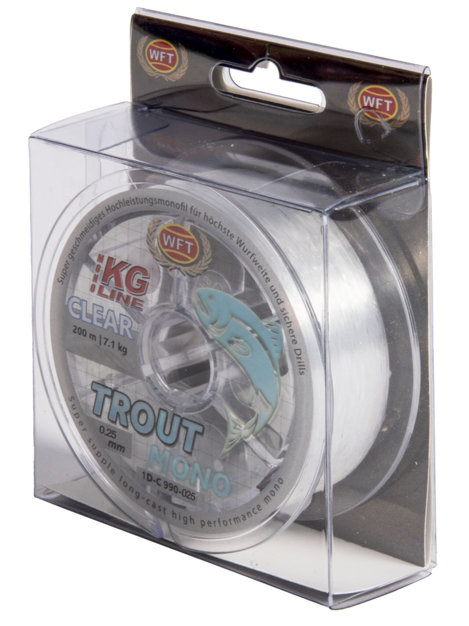 

Рыболовная леска WFT KG Trout Mono 200 м, 0.25 мм Clear, Прозрачный, KG Mono Trout