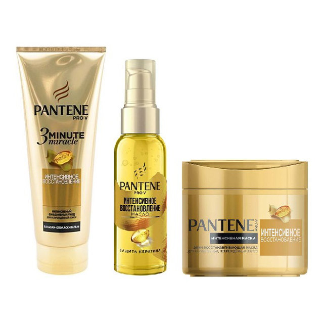 фото Набор для волос pantene pro-v интенсивное восстановление, подарочный, 4 предмета