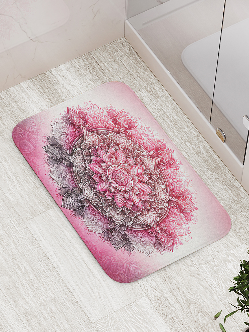 

Коврик для ванной и туалета мягкий JoyArty "Розовый орнамент", bath_sd3076