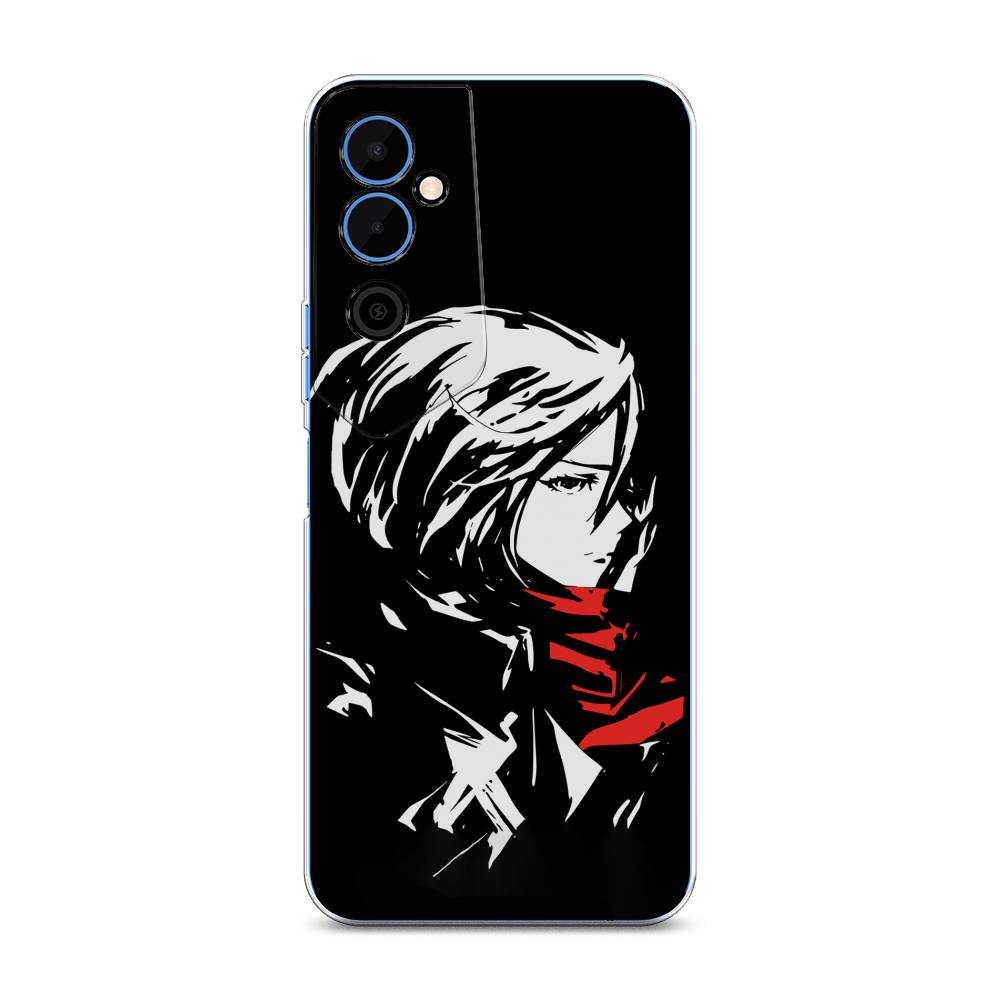 

Чехол для Tecno Pova Neo 2 "Микаса минимализм", Черный;серый;красный, 302450-4