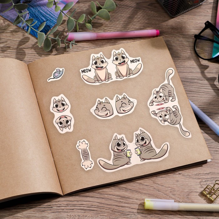

Наклейки-разделители Meow meow, 9 х 18 см, ART UZOR Design