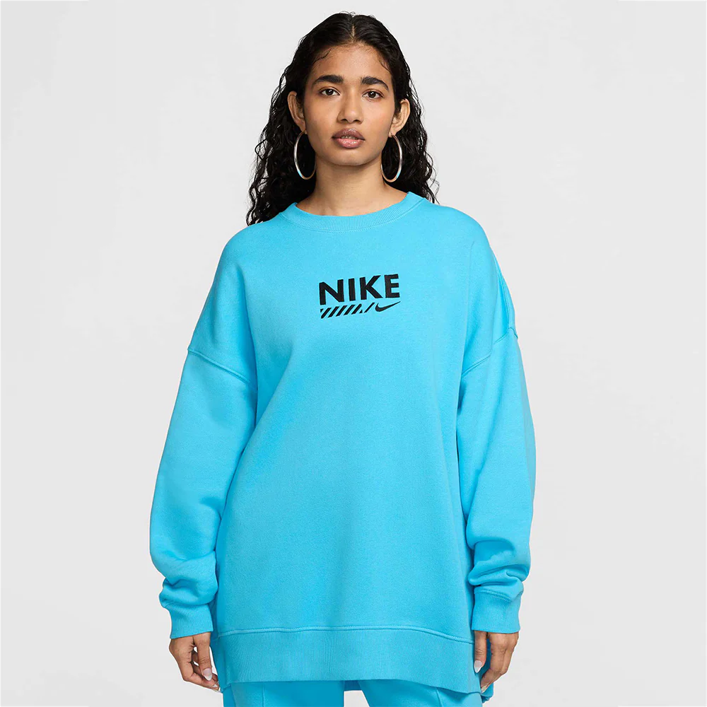 Свитшот женский Nike Sportswear Oversized Fleece Crew-Neck HM4318 голубой XS 11590₽