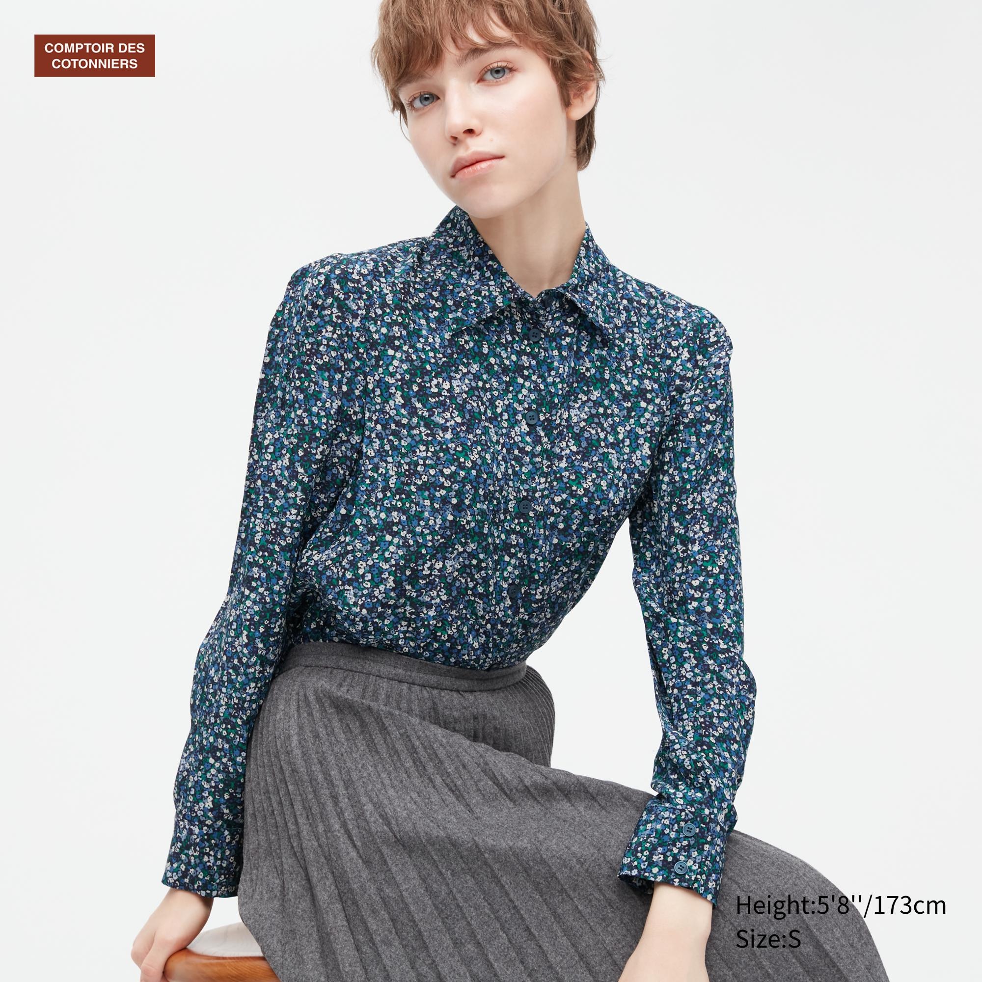 

Рубашка женская UNIQLO 458885COL66 синяя L (доставка из-за рубежа), 458885COL66