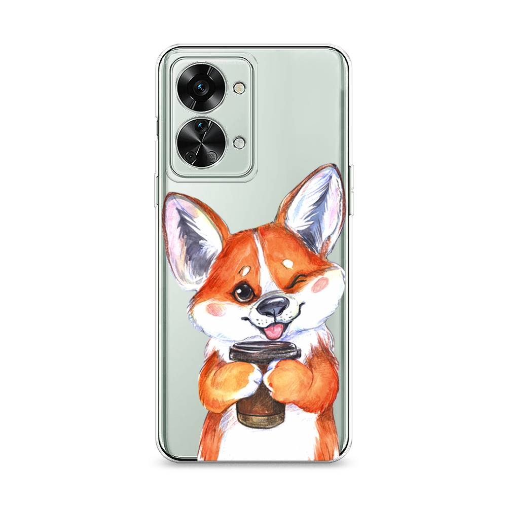 

Чехол на OnePlus Nord 2T "Корги с кофе", Оранжевый;белый, 153250-4