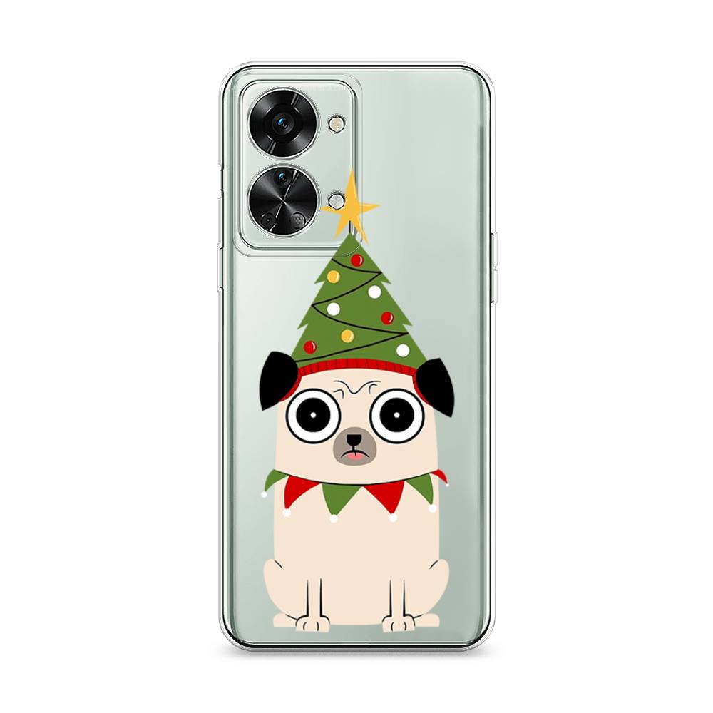 

Чехол на OnePlus Nord 2T "Собачка с ёлочкой", Бежевый;красный;зеленый, 153250-1