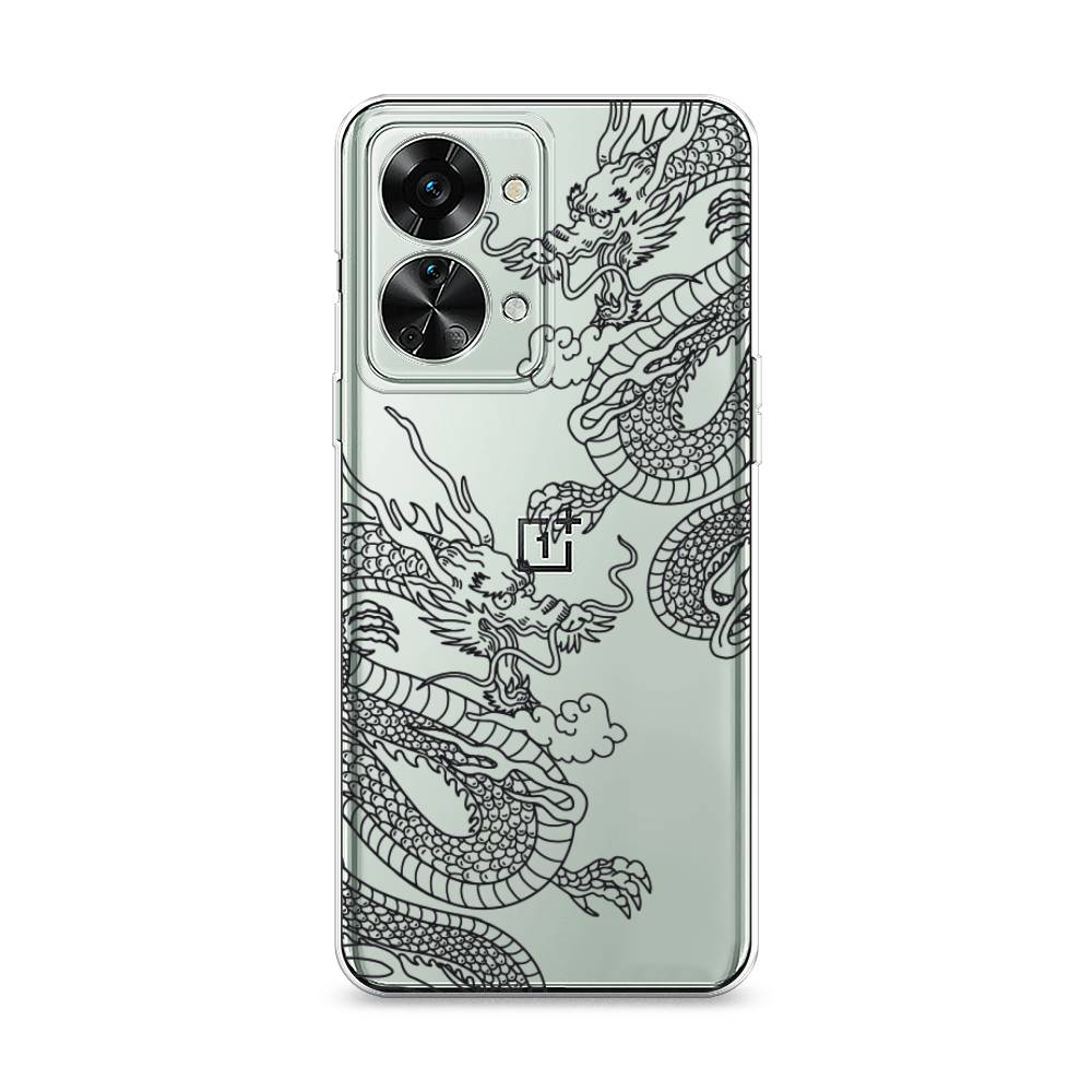 

Чехол на OnePlus Nord 2T "Два китайских дракона", Серый;черный, 153250-1