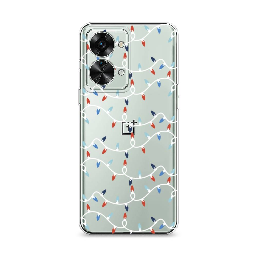 

Чехол на OnePlus Nord 2T "Разноцветная гирлянда", Белый;красный;синий, 153250-5