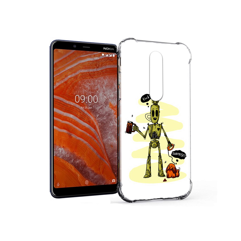 

Чехол MyPads Tocco для Nokia 3.1 Plus прикольный робот (PT121397.96.557), Прозрачный, Tocco