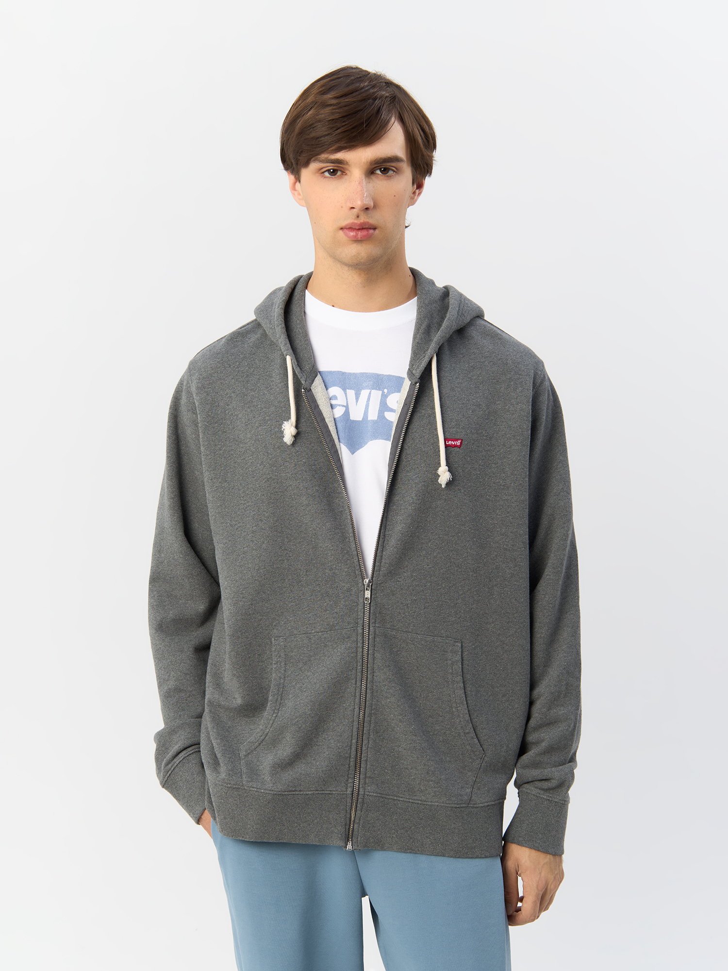 

Толстовка мужская Levi's 34584 серая 44 EU, Серый, 34584