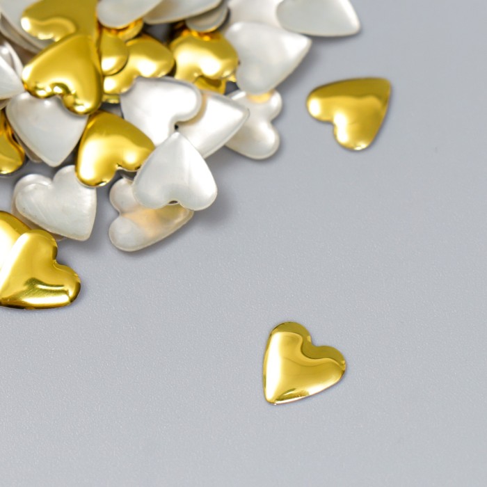 фото Декор для творчества металл "сердца" золото набор 230 шт 0,8х0,8 см арт узор