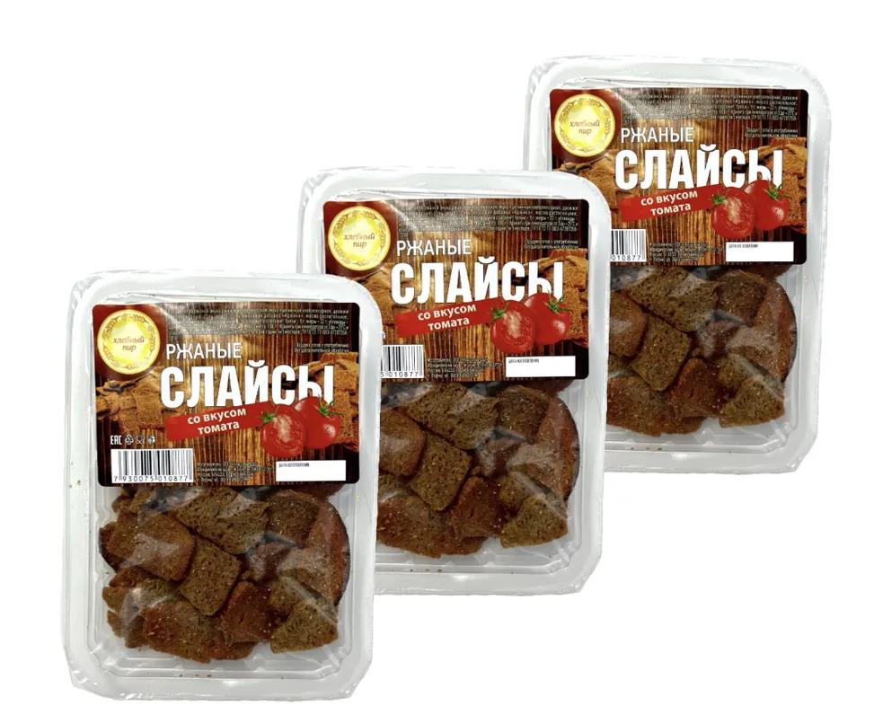 Слайсы Хлебный пир со вкусом томата, 24x100 г