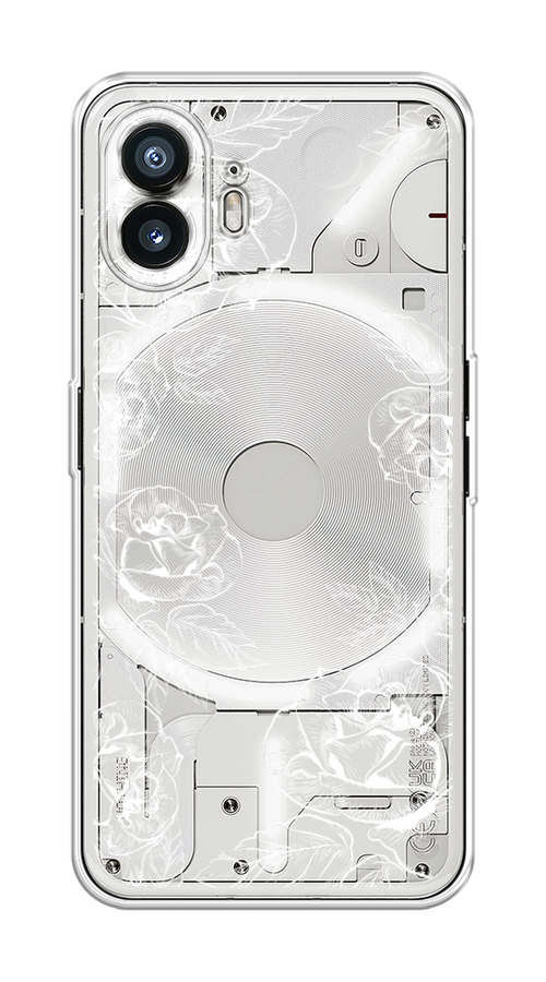 

Чехол на Nothing Phone (2) "Розы графика", Черный;серый, 3300250-1