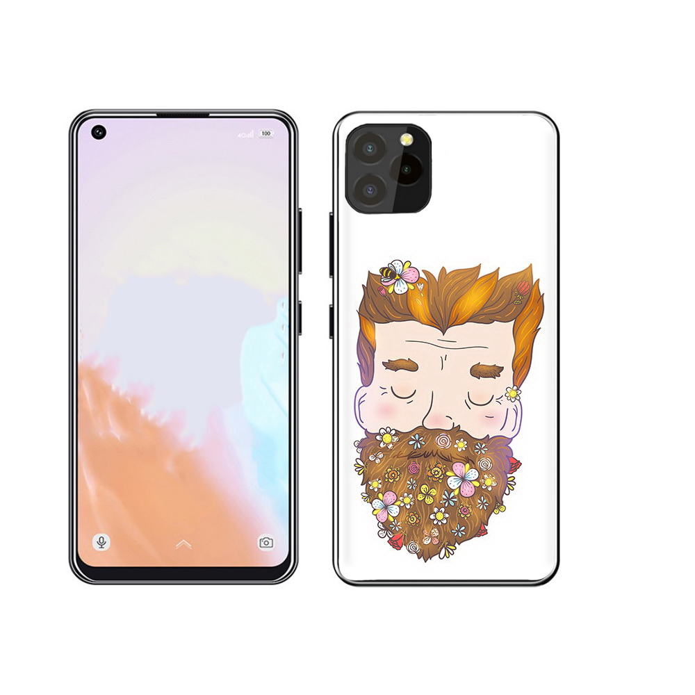 

Чехол MyPads Tocco для Oukitel C21 Pro мужчина с цветами в бороде, Прозрачный, Tocco