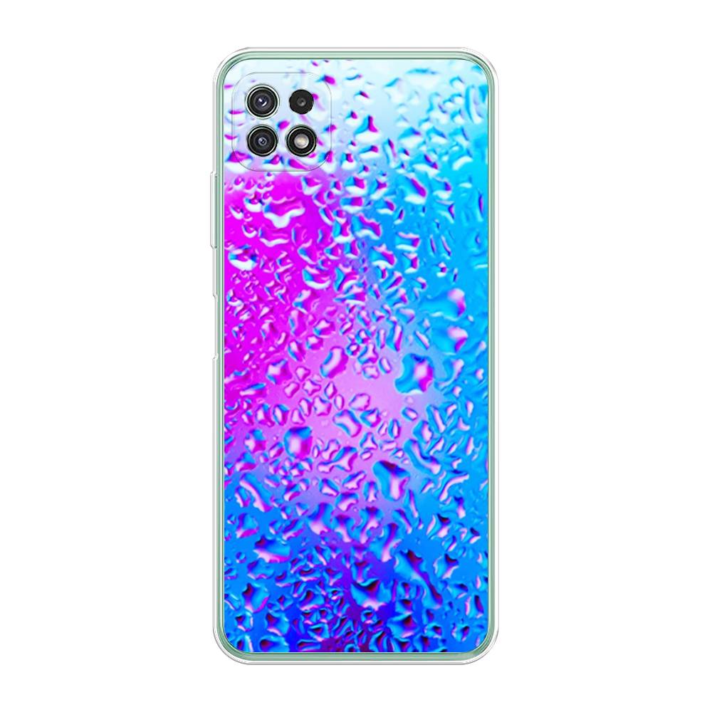 

Чехол для Samsung Galaxy A22s 5G "Капли на стекле", Голубой;розовый, 2104250-3
