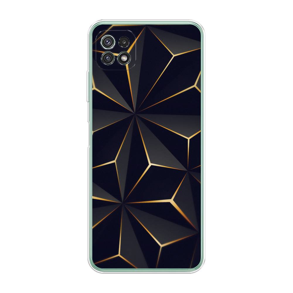 

Чехол для Samsung Galaxy A22s 5G "Черные полигоны", Золотистый;черный, 2104250-3