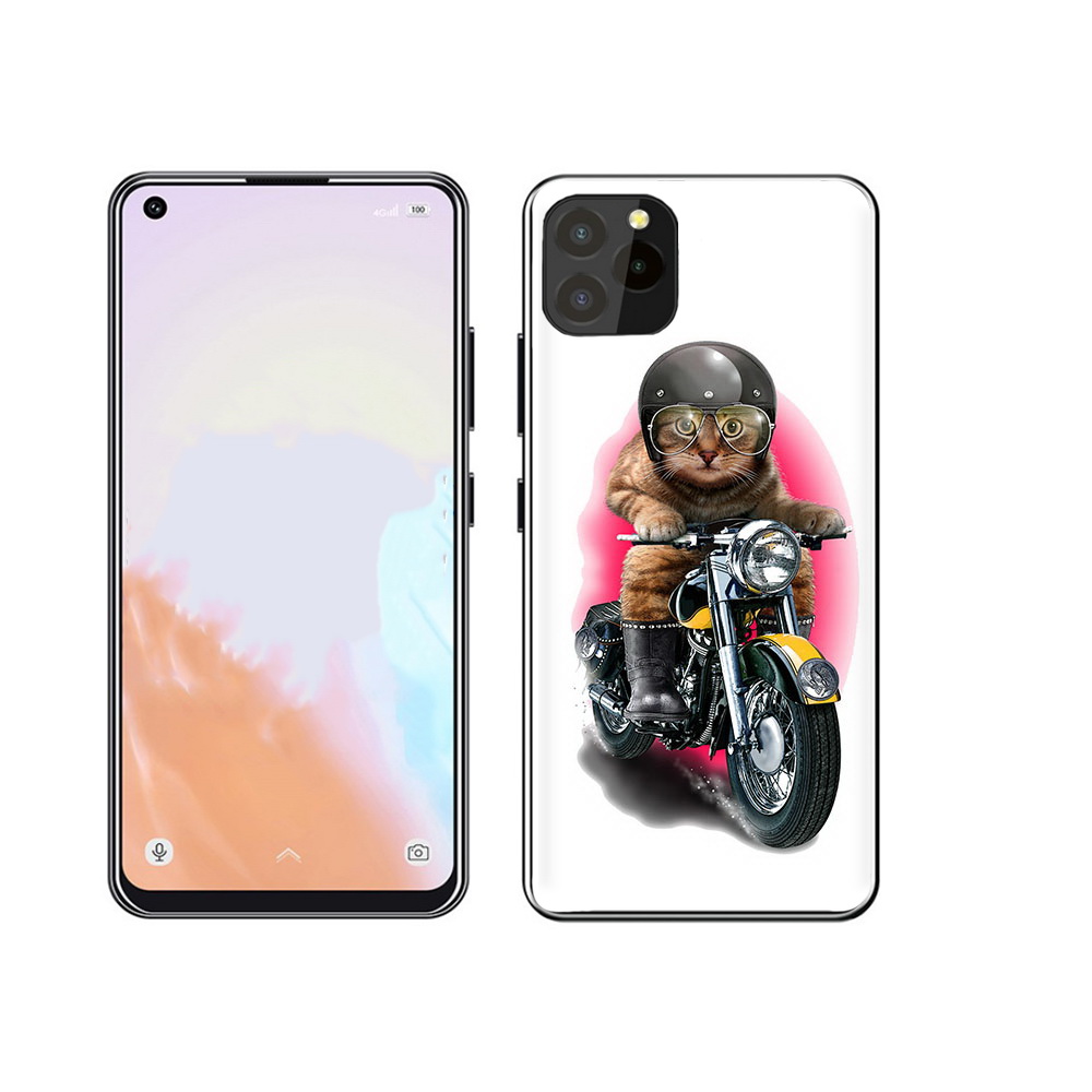 

Чехол MyPads Tocco для Oukitel C21 Pro мото-кот, Прозрачный, Tocco