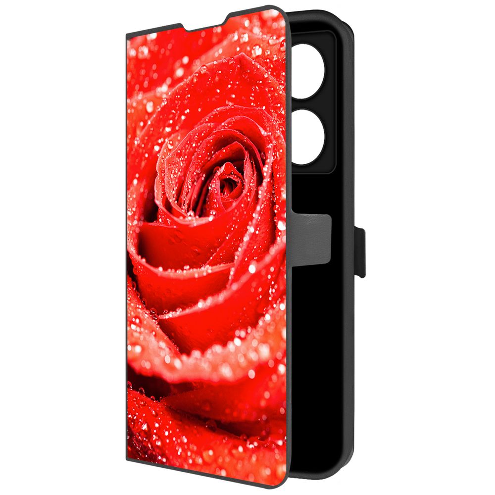 

Чехол-книжка Krutoff Eco Book для INFINIX Note 40 Pro Роза (черный)