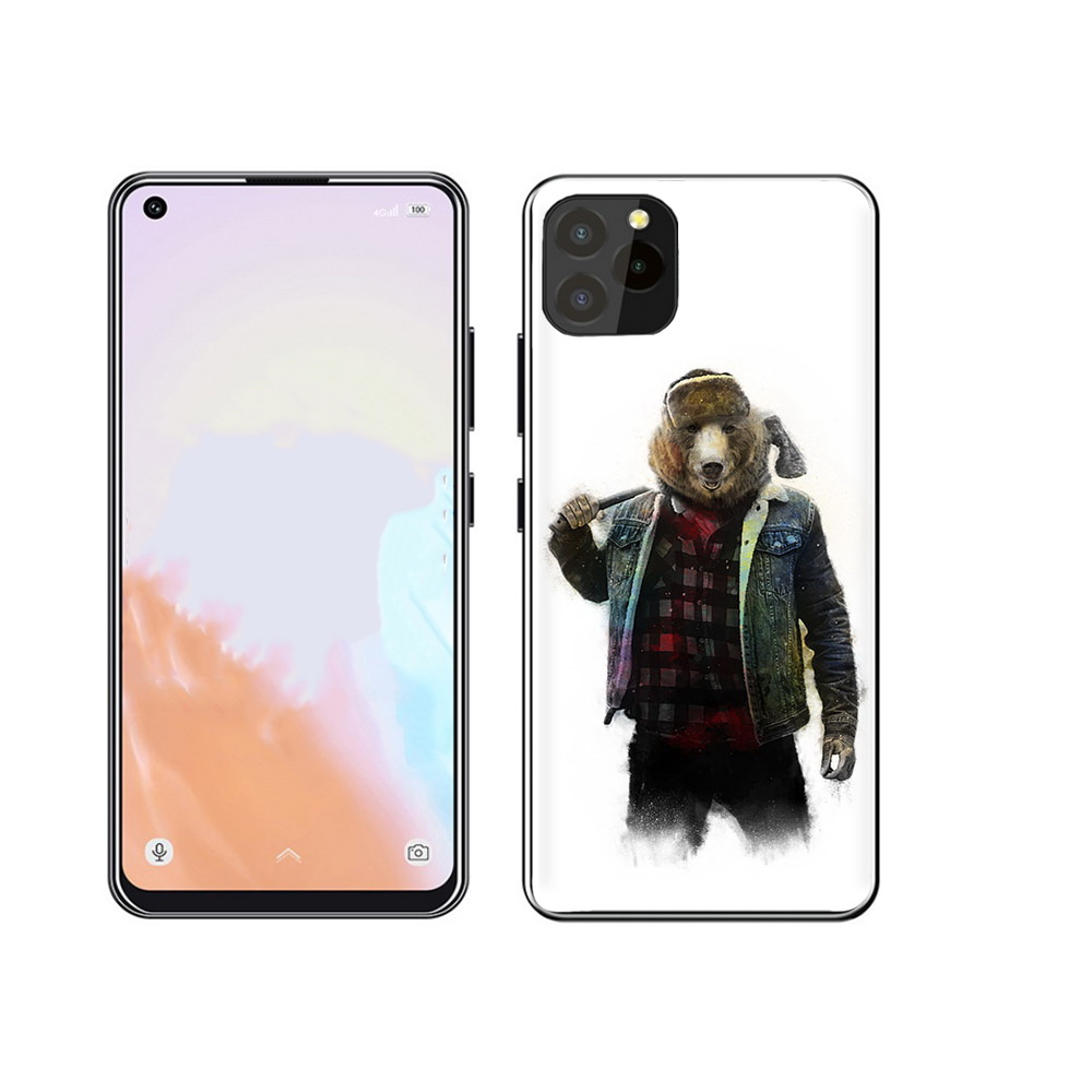 

Чехол MyPads Tocco для Oukitel C21 Pro медведь с топором, Прозрачный, Tocco