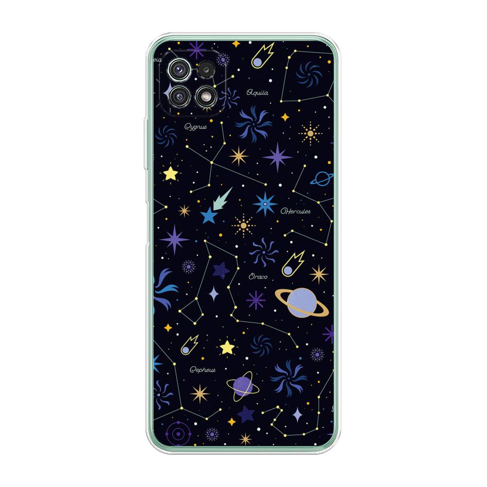 

Чехол для Samsung Galaxy A22s 5G "Цветной космос", Желтый, 2104250-2