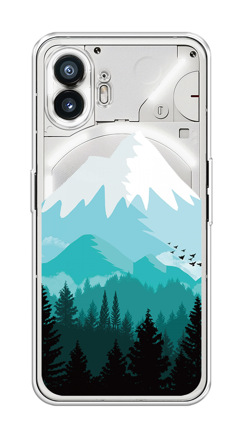 

Чехол на Nothing Phone (2) "Синяя снежная гора", Белый;голубой;бирюзовый, 3300250-1