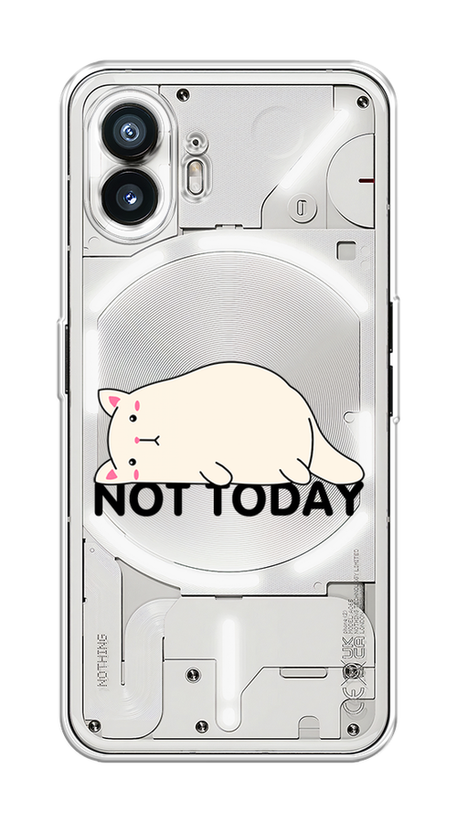 

Чехол на Nothing Phone (2) "Cat not today", Белый;розовый;черный, 3300250-1
