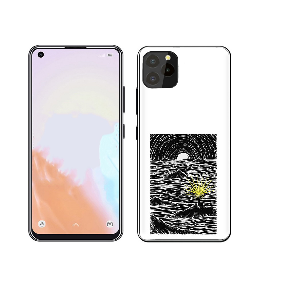 

Чехол MyPads Tocco для Oukitel C21 Pro маяк в черно белом море, Прозрачный, Tocco