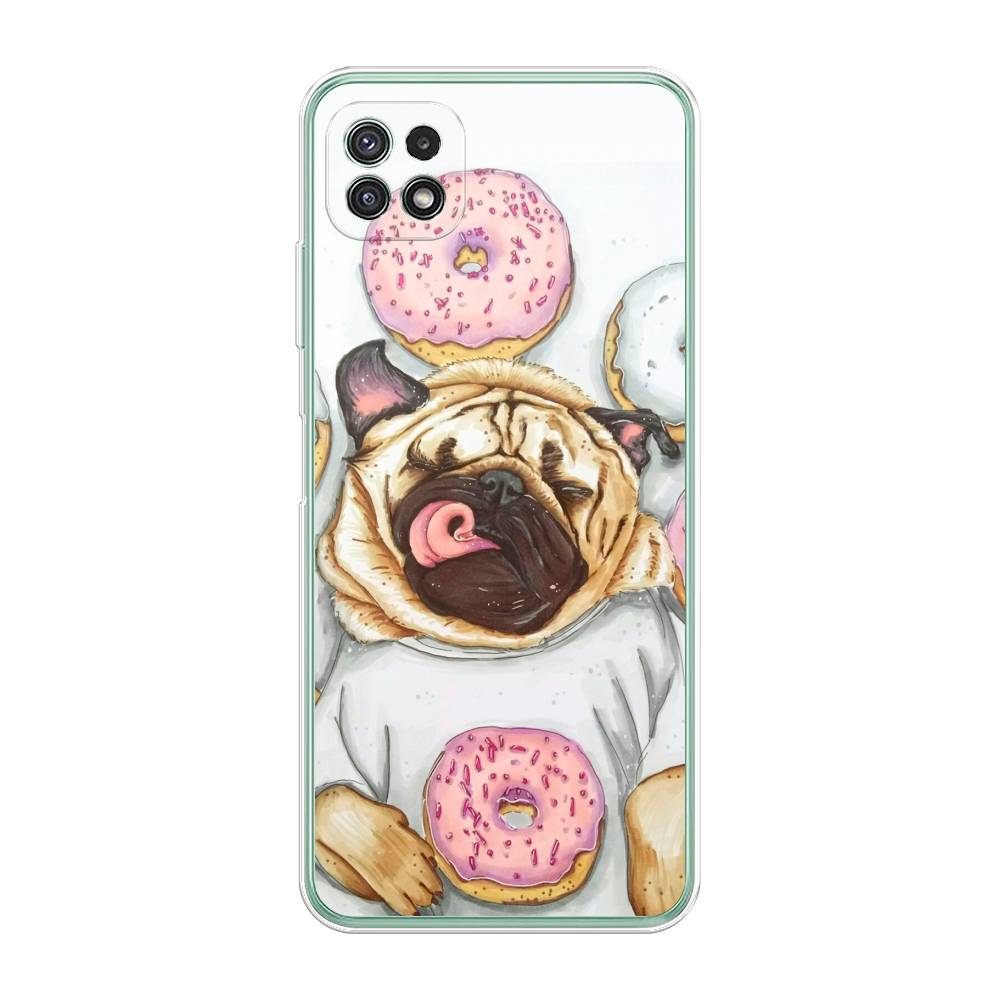 

Чехол для Samsung Galaxy A22s 5G "Счастливый мопс", Розовый;бежевый;коричневый, 2104250-1