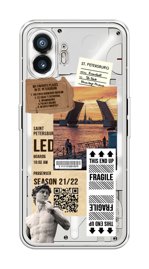 

Чехол на Nothing Phone (2) "Санкт-Петербург коллаж", Коричневый;бежевый;белый, 3300250-1