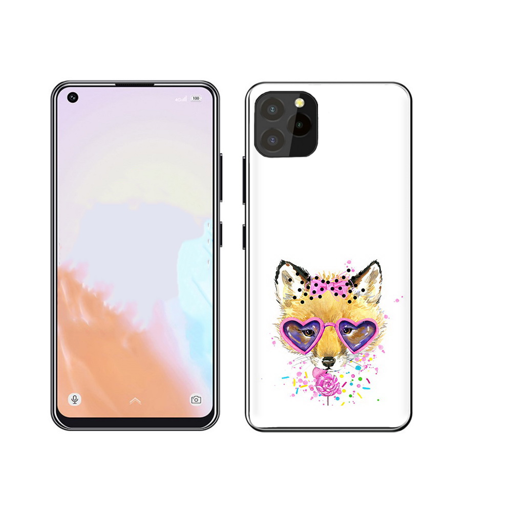 

Чехол MyPads Tocco для Oukitel C21 Pro лисенок с бантиком, Прозрачный, Tocco