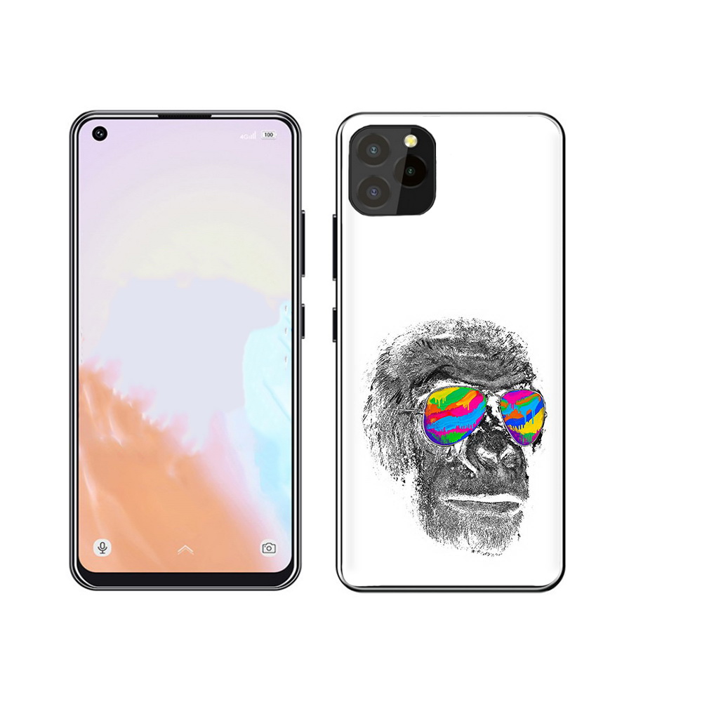 

Чехол MyPads Tocco для Oukitel C21 Pro крутая обезьяна в очках, Прозрачный, Tocco