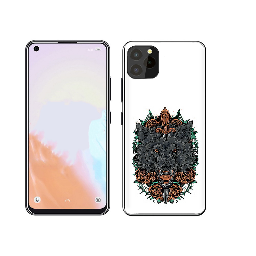 

Чехол MyPads Tocco для Oukitel C21 Pro красивый злой волк, Прозрачный, Tocco