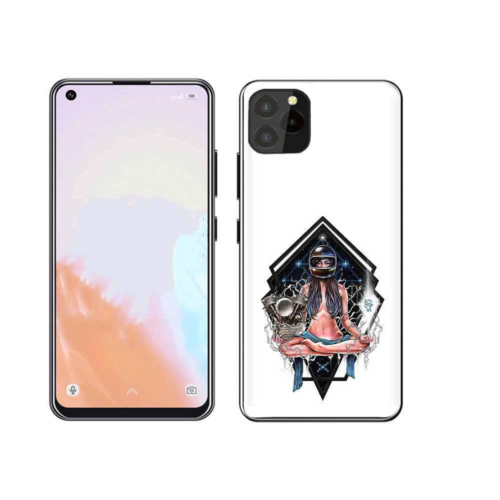 

Чехол MyPads Tocco для Oukitel C21 Pro красивая девушка в шлеме, Прозрачный, Tocco