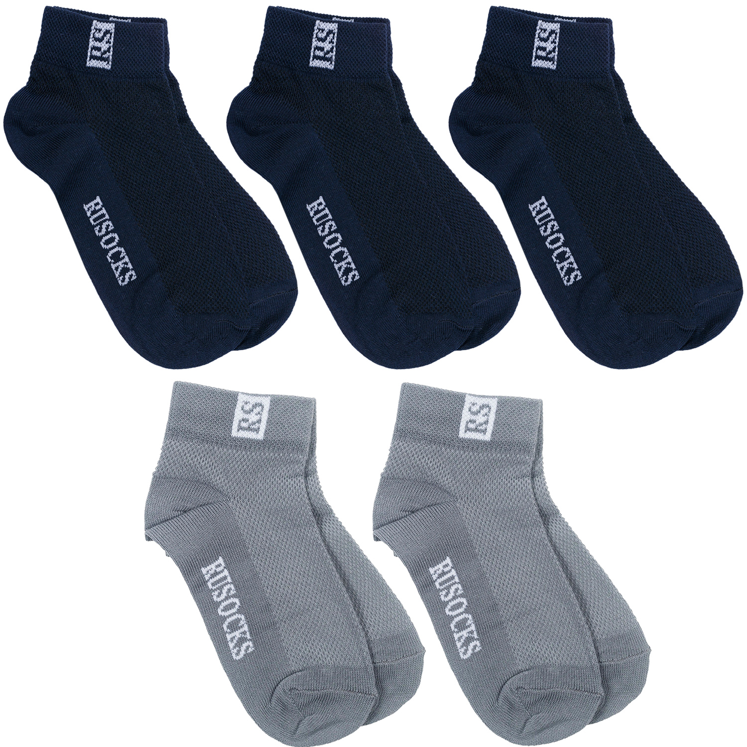 Носки для мальчиков Rusocks 5-Д-36 цв. синий; серый; белый р. 24
