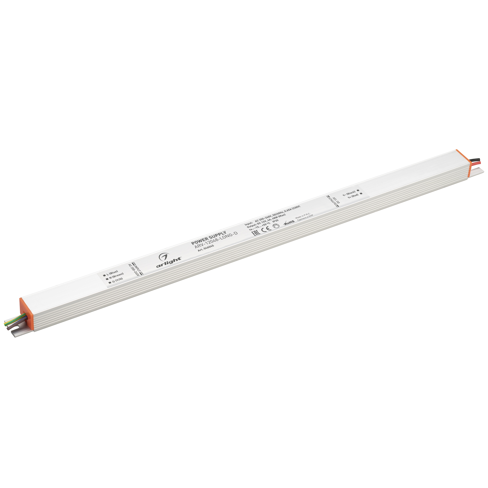 

Блок питания Arlight ARV-12048-LONG-D (12V, 4A, 48W), 046045, Белый, 046045