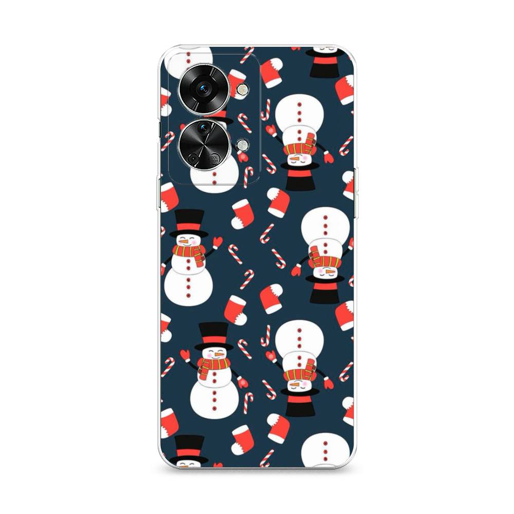 

Чехол на OnePlus Nord 2T "Синие снеговики", Синий;белый;красный, 153250-5