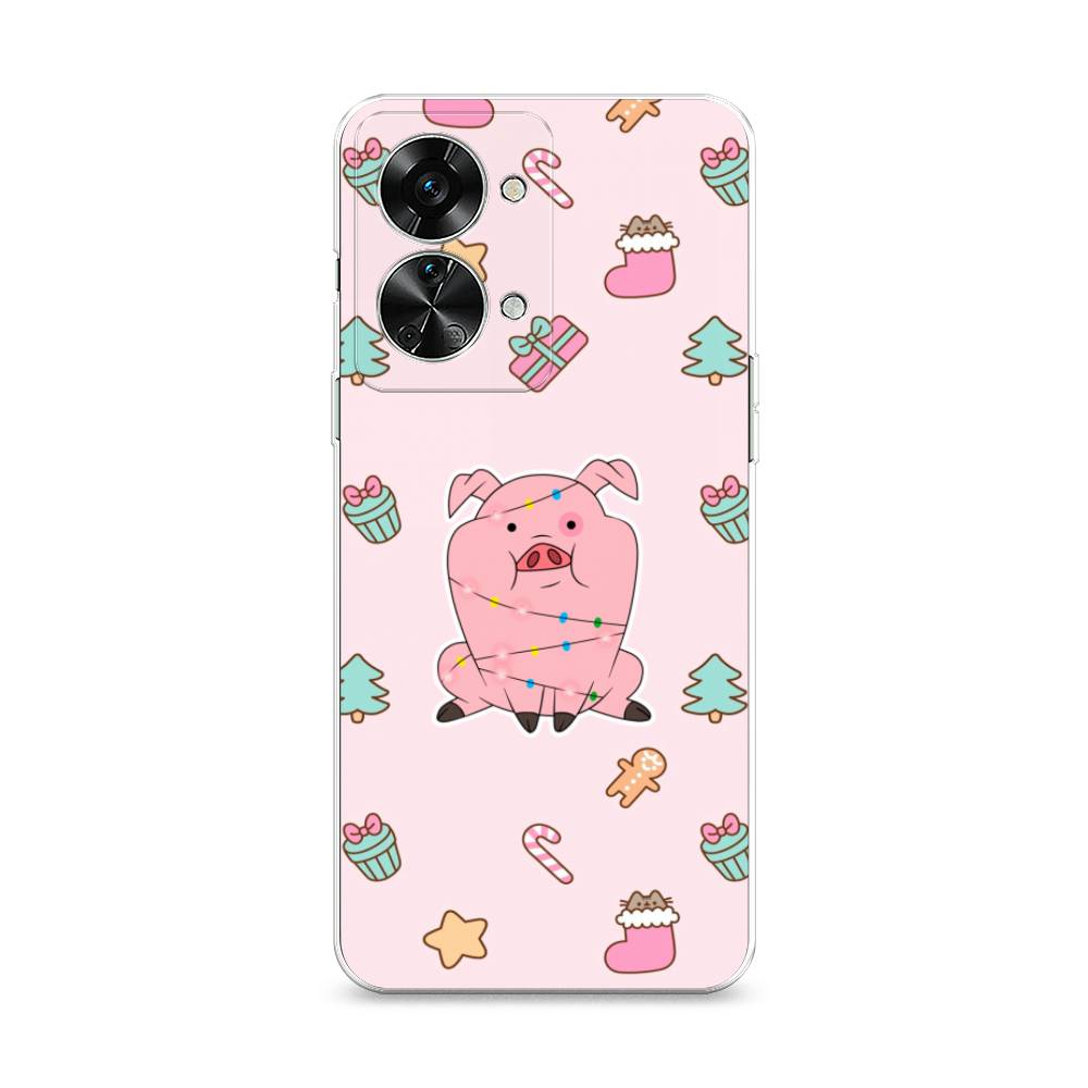 

Чехол на OnePlus Nord 2T "Розовая свинка", Розовый;зеленый, 153250-5