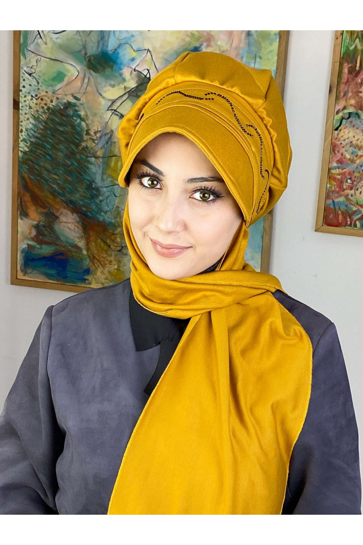 

Тюрбан женский Butik Ambar 5-TSSAP-27OCK желтый, 1-TSSAP-27OCK