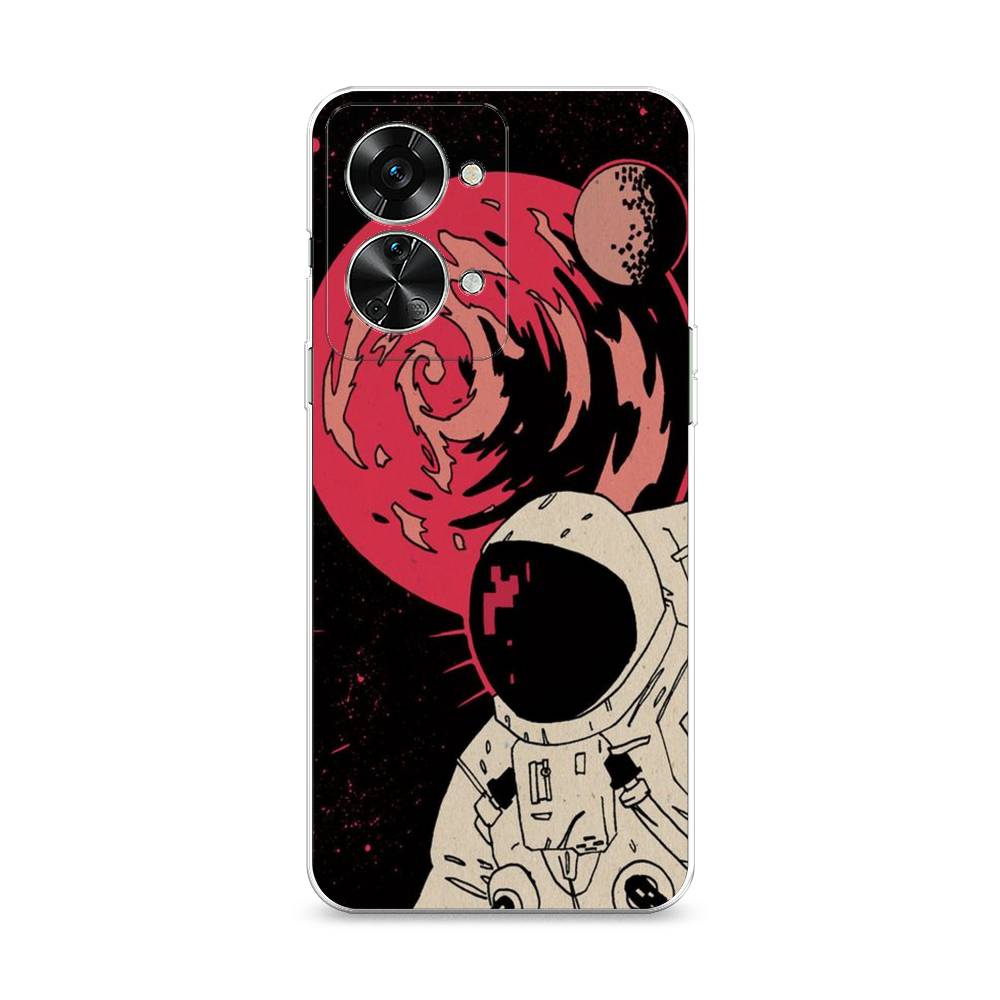 

Чехол на OnePlus Nord 2T "Космонавт возле Марса", Черный;красный, 153250-2