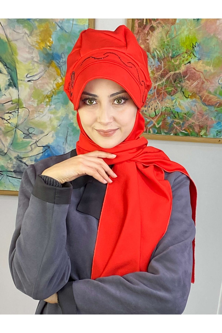

Тюрбан женский Butik Ambar 19-TSSAP-27OCK красный, 1-TSSAP-27OCK