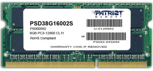 Оперативная память PATRIOT PSD38G16002S (PSD38G16002S), DDR3 1x8Gb, 1600MHz