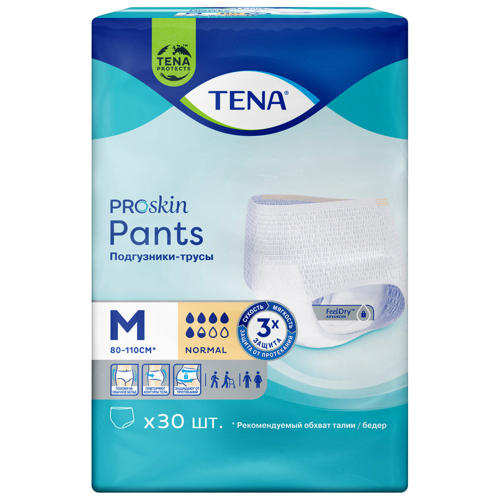 фото Подгузники-трусы для взрослых tena pants normal м 30 шт.