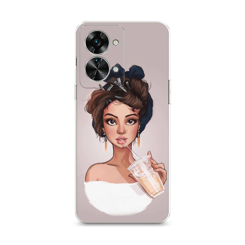

Чехол на OnePlus Nord 2T "Девушка с фраппе", Серый, 153250-6