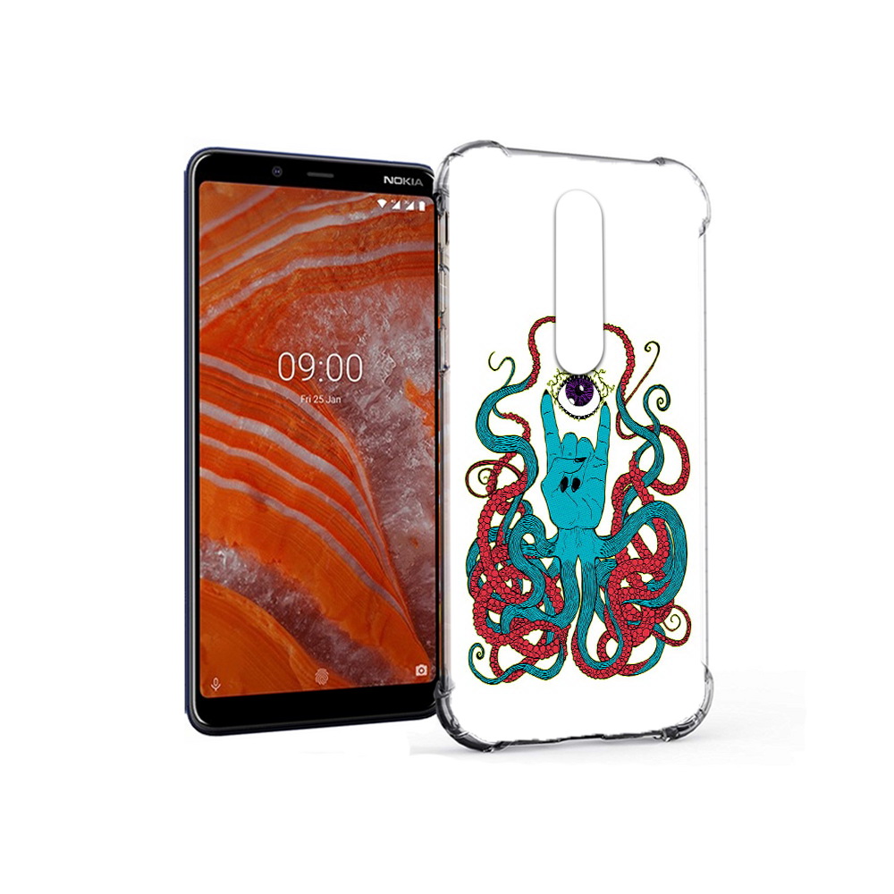 

Чехол MyPads Tocco для Nokia 3.1 Plus осьминог-рука абстракция (PT121397.96.530), Прозрачный, Tocco