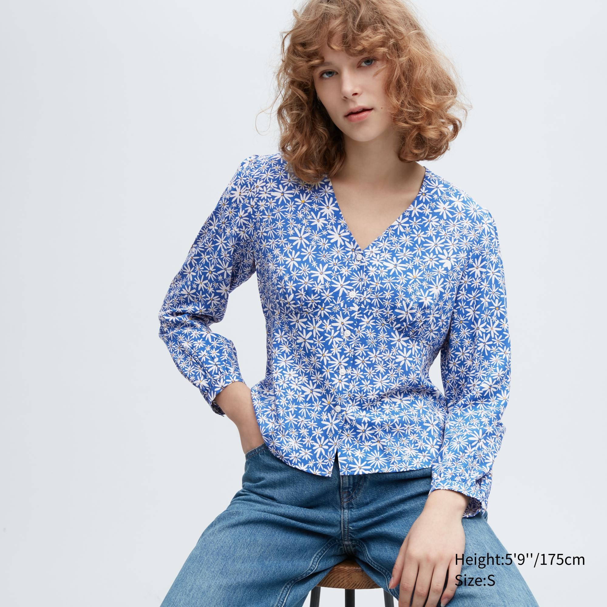 Блуза женская UNIQLO 455738COL63 синяя M (доставка из-за рубежа)