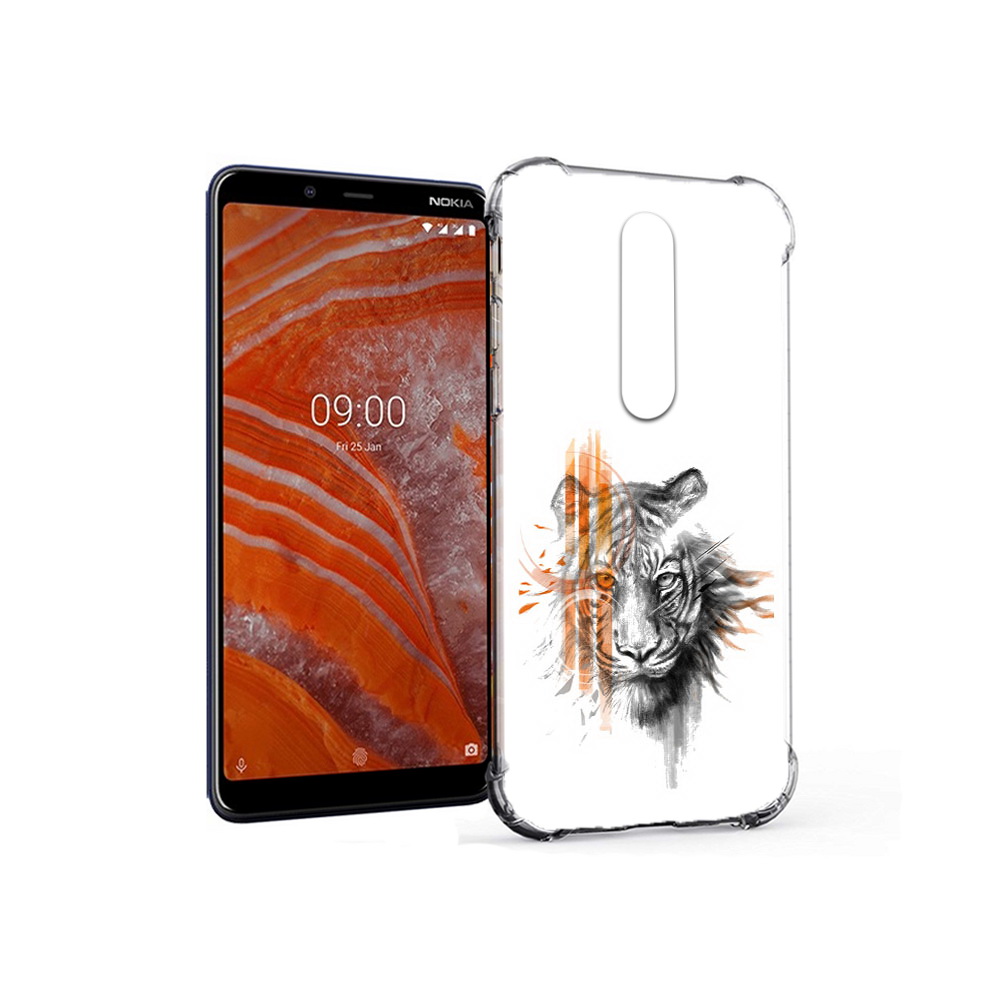 

Чехол MyPads Tocco для Nokia 3.1 Plus огненный тигр (PT121397.96.526), Прозрачный, Tocco