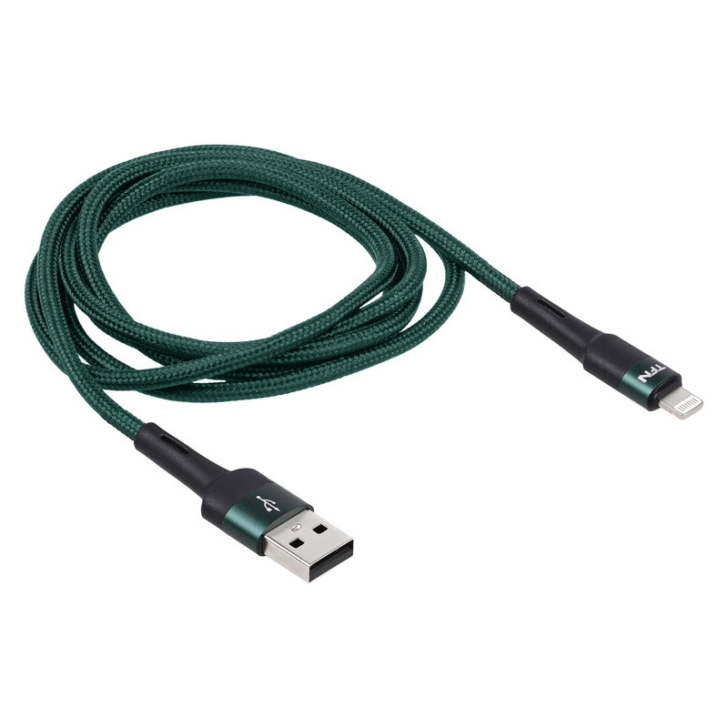 фото Кабель tfn usb-a/lightning envy 1.2m нейлон green