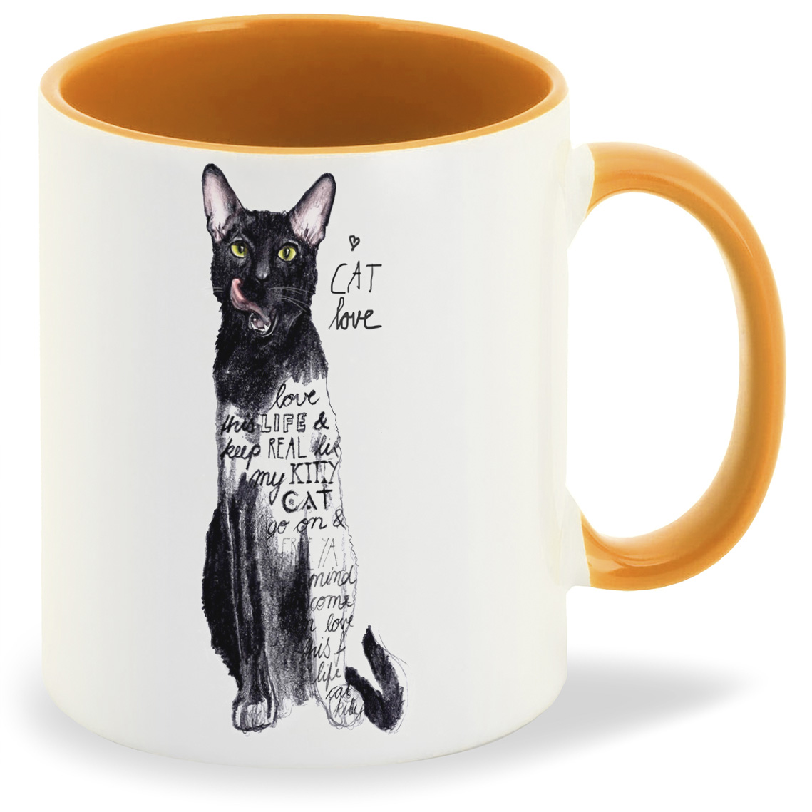 

Кружка CoolPodarok Модный принт Cat love, Модный принт Cat love