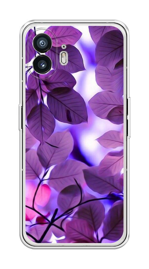 

Чехол на Nothing Phone (2) "Сиреневые листики", Фиолетовый;голубой, 3300250-1