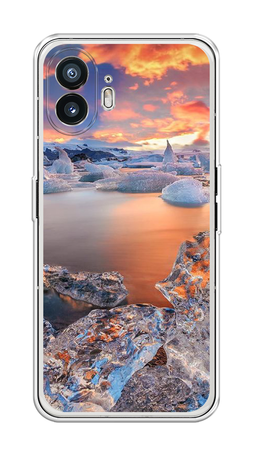 

Чехол на Nothing Phone (2) "Ледники", Синий;оранжевый, 3300250-1