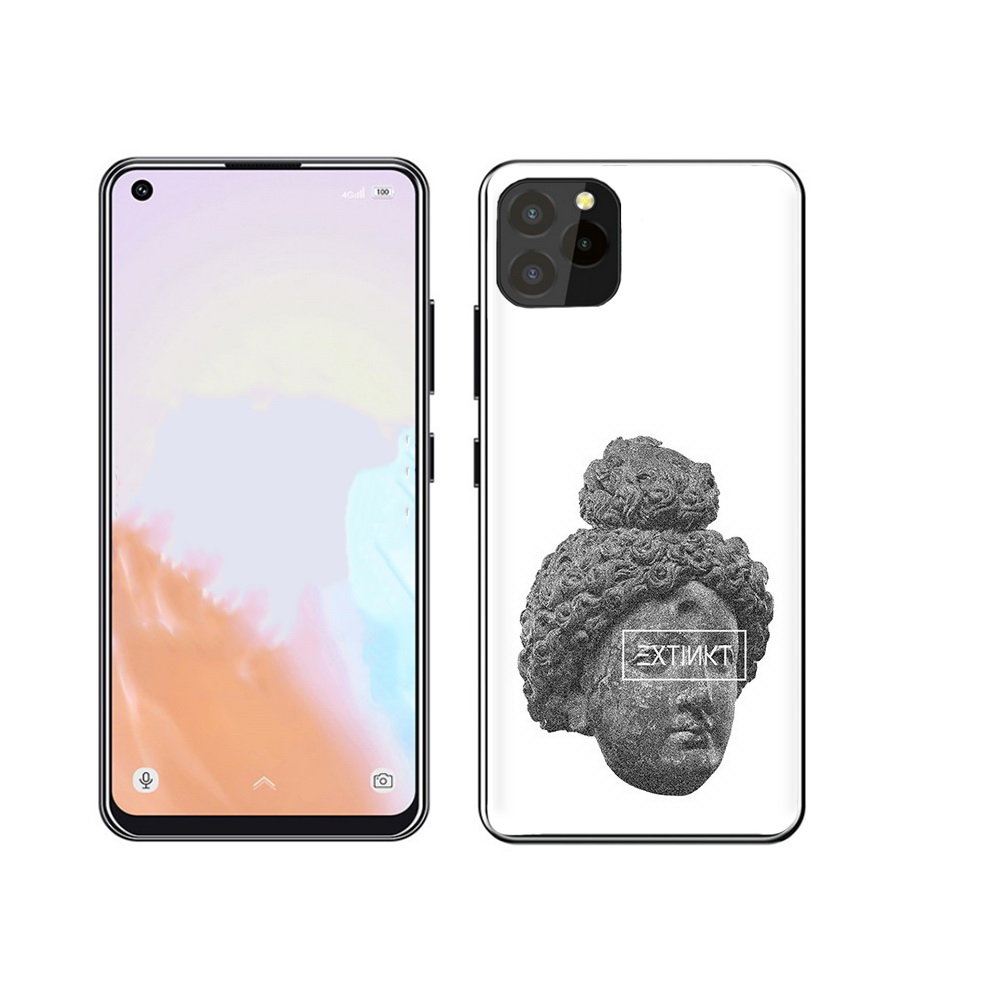 

Чехол MyPads Tocco для Oukitel C21 Pro каменное лицо девушки, Прозрачный, Tocco